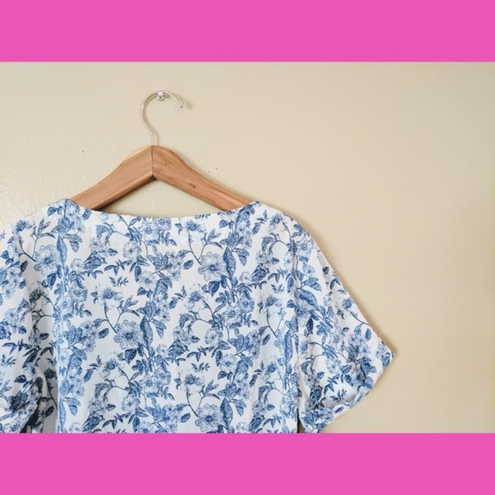 Delft Floral Top Anthropologie